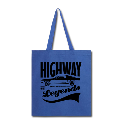 Highway Legends - Black - Tote Bag - royal blue