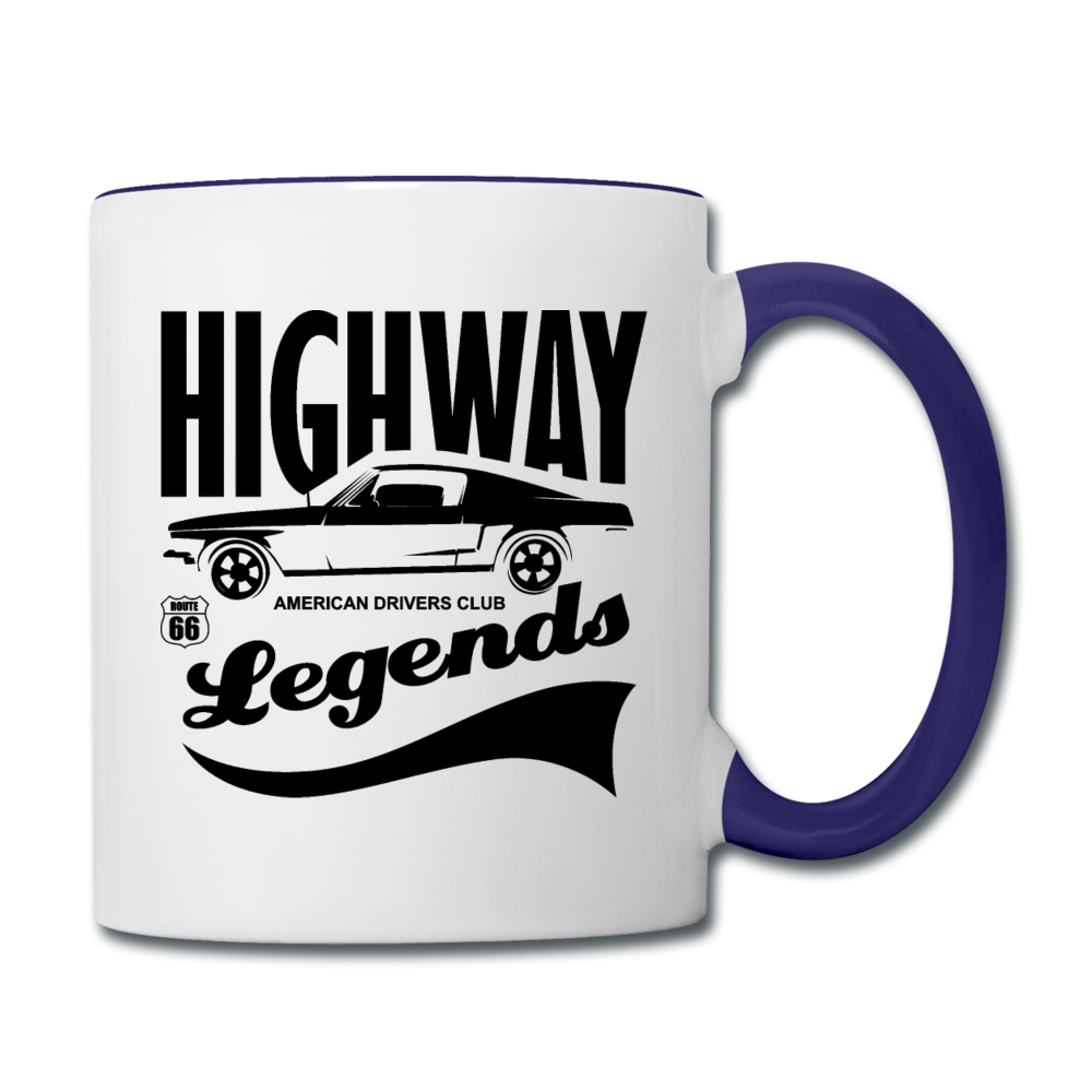 Highway Legends - Black - Contrast Coffee Mug - white/cobalt blue