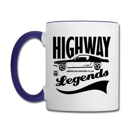 Highway Legends - Black - Contrast Coffee Mug - white/cobalt blue