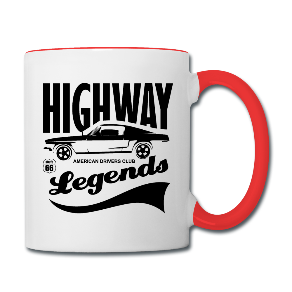 Highway Legends - Black - Contrast Coffee Mug - white/red