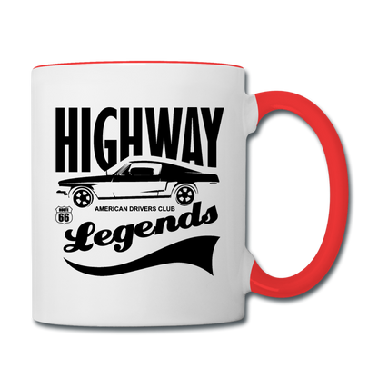 Highway Legends - Black - Contrast Coffee Mug - white/red