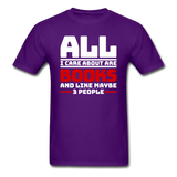 All I Care About Are Books - White - Unisex Classic T-Shirt - purple
