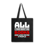 I Care About Are Books - White - Tote Bag - black