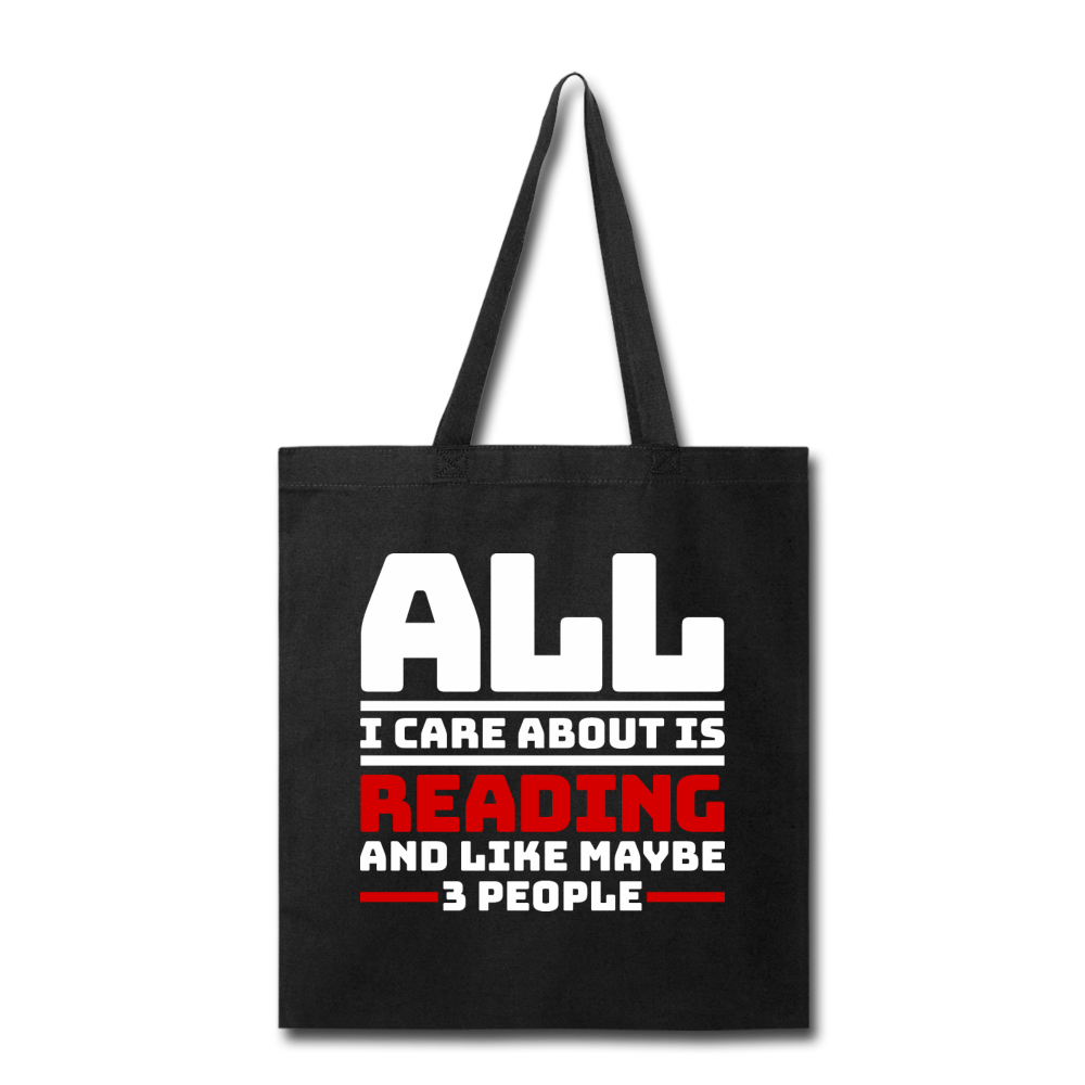 I Care About Are Reading - White - Tote Bag - black