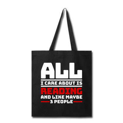 I Care About Are Reading - White - Tote Bag - black