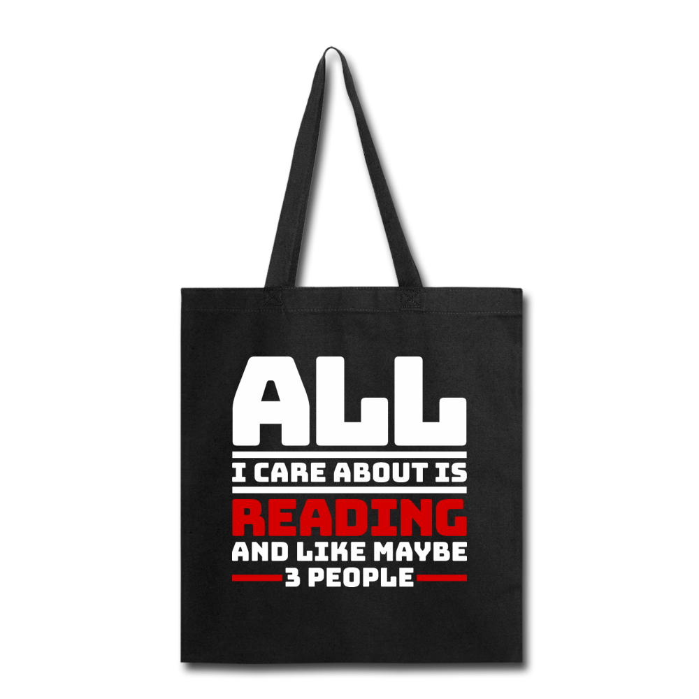 I Care About Are Reading - White - Tote Bag - black