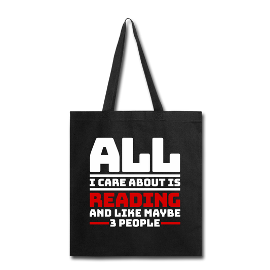 I Care About Are Reading - White - Tote Bag - black