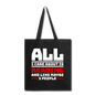 I Care About Are Reading - White - Tote Bag - black