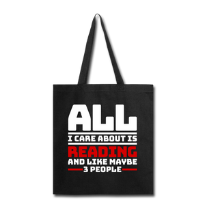 I Care About Are Reading - White - Tote Bag - black