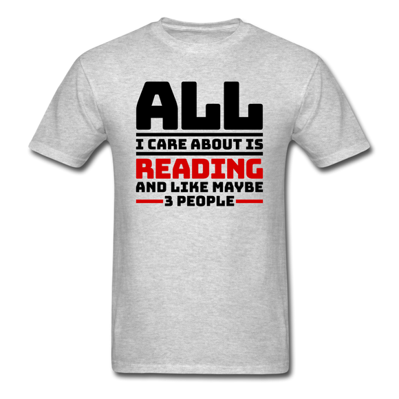 I Care About Are Reading - Black - Unisex Classic T-Shirt - heather gray