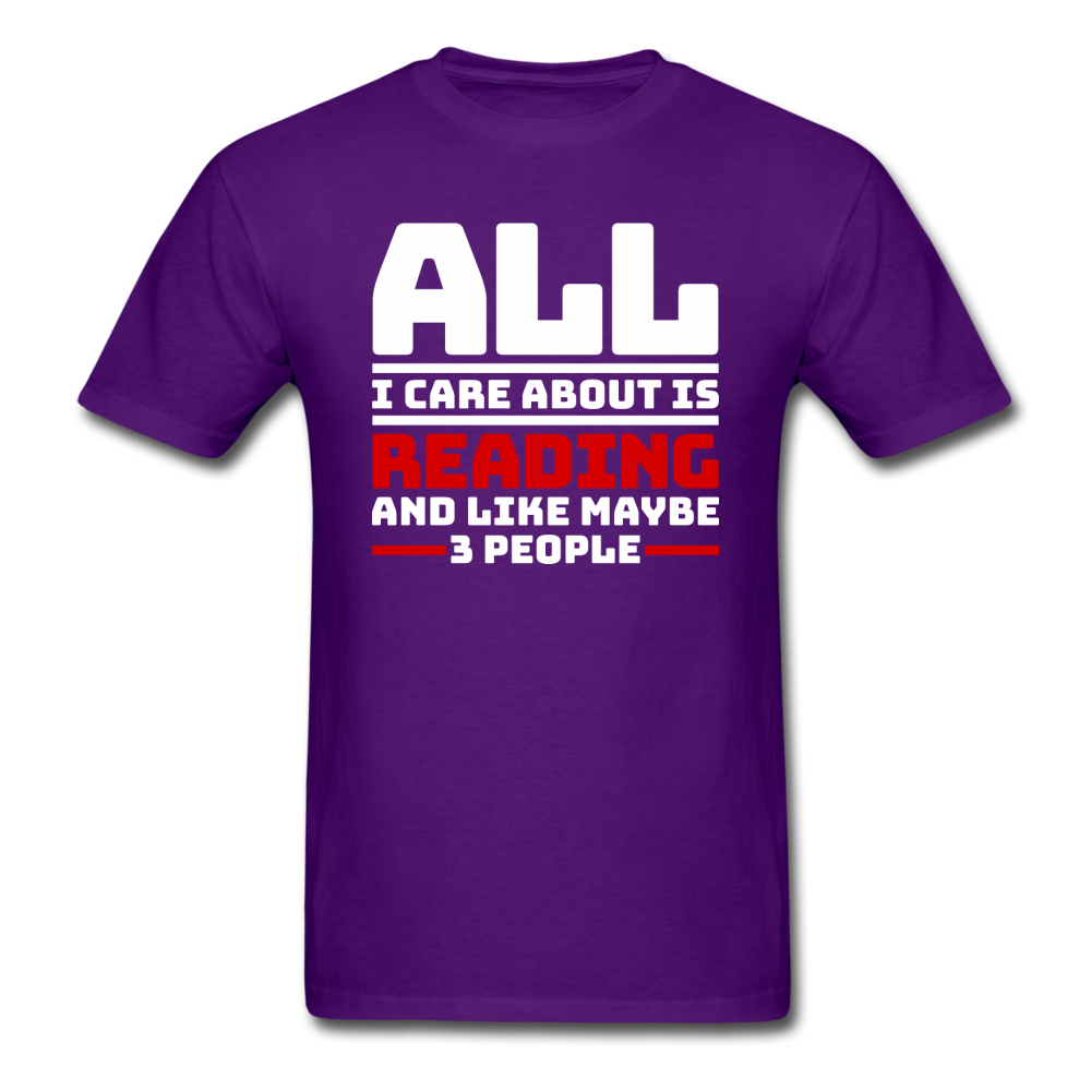 I Care About Are Reading - White - Unisex Classic T-Shirt - purple