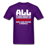 I Care About Are Reading - White - Unisex Classic T-Shirt - purple
