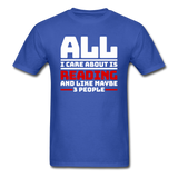 I Care About Are Reading - White - Unisex Classic T-Shirt - royal blue