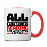 I Care About Are Reading - Black - Contrast Coffee Mug - white/red