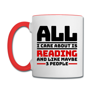 I Care About Are Reading - Black - Contrast Coffee Mug - white/red