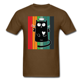 Retro Good Black Cat - Unisex Classic T-Shirt - brown