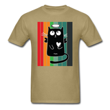 Retro Good Black Cat - Unisex Classic T-Shirt - khaki