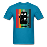 Retro Good Black Cat - Unisex Classic T-Shirt - turquoise