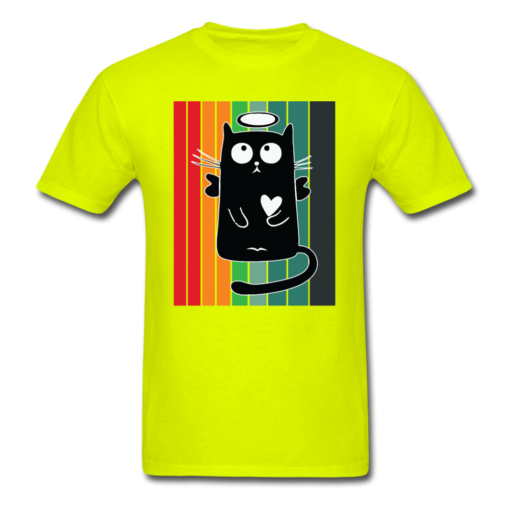 Retro Good Black Cat - Unisex Classic T-Shirt - safety green