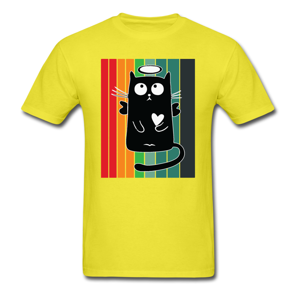 Retro Good Black Cat - Unisex Classic T-Shirt - yellow