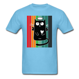 Retro Good Black Cat - Unisex Classic T-Shirt - aquatic blue