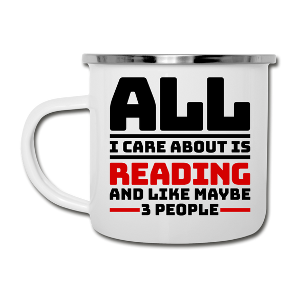 I Care About Are Reading - Black - Camper Mug - white