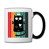 Retro Good Black Cat - Contrast Coffee Mug - white/black
