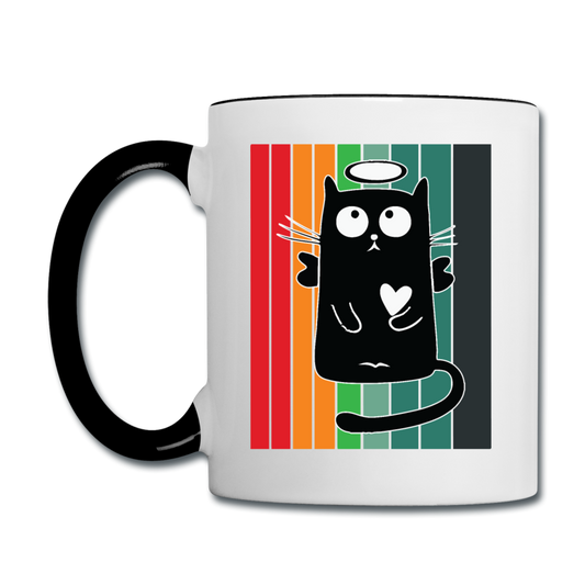 Retro Good Black Cat - Contrast Coffee Mug - white/black