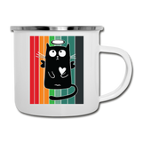Retro Good Black Cat - Camper Mug - white