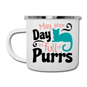 May Your Day Be Full Of Purrs - Camper Mug - white