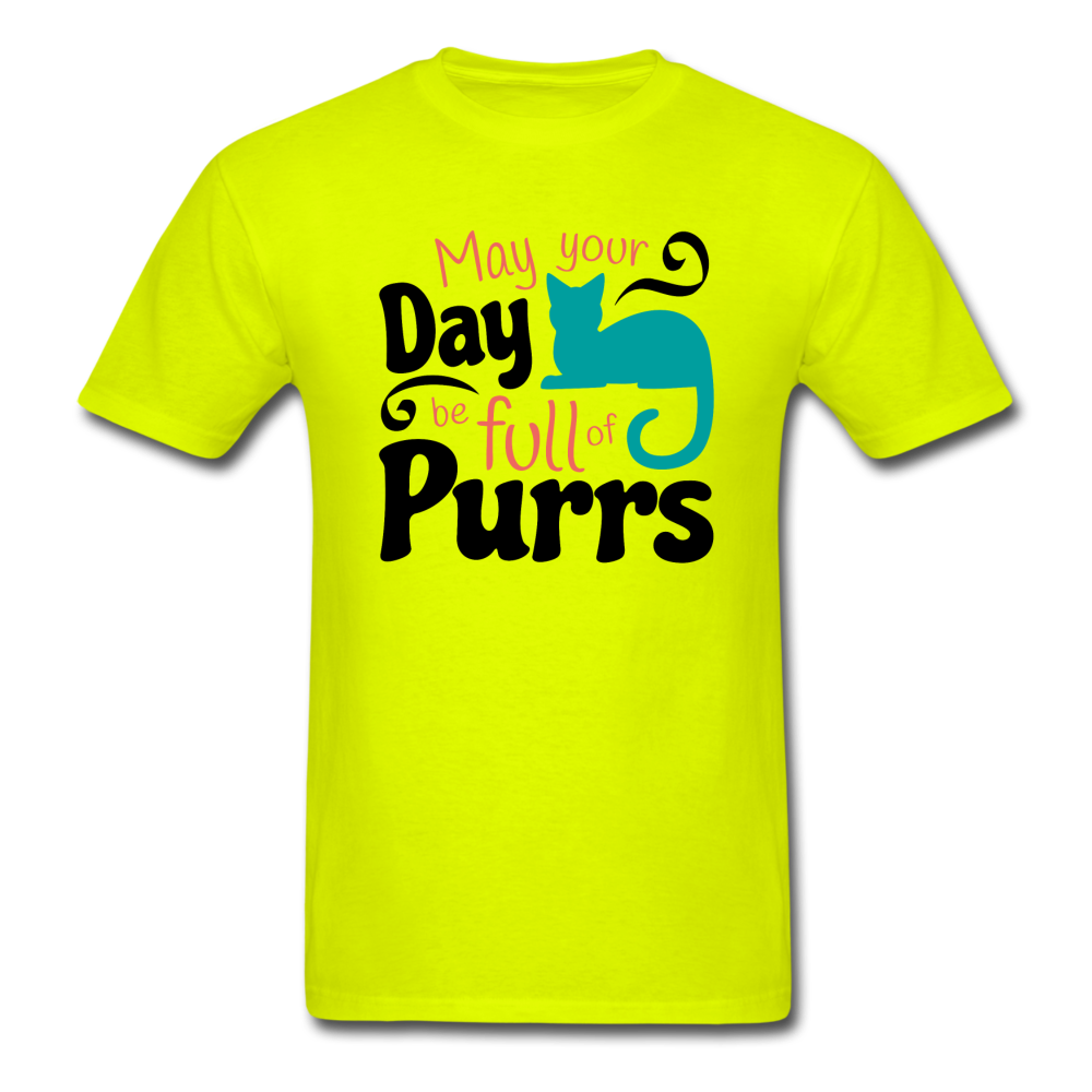 May Your Day Be Full Of Purrs - Unisex Classic T-Shirt - safety green