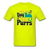 May Your Day Be Full Of Purrs - Unisex Classic T-Shirt - safety green