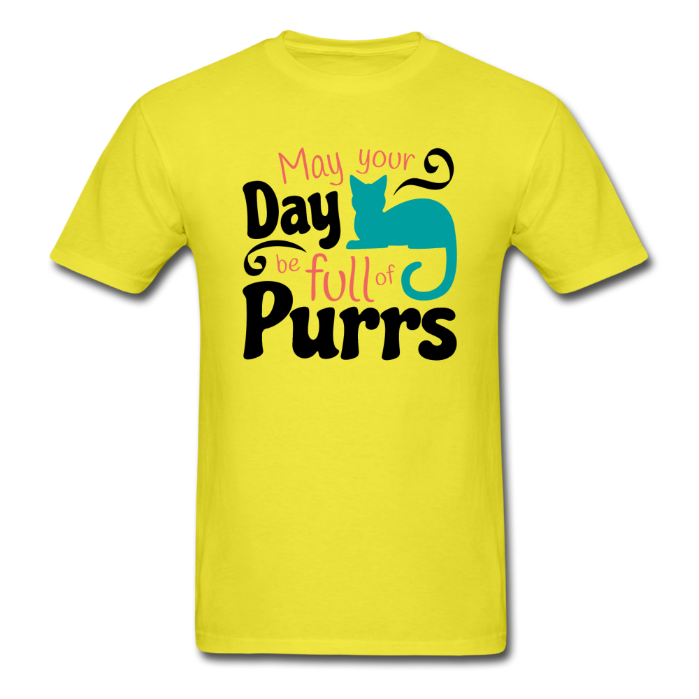 May Your Day Be Full Of Purrs - Unisex Classic T-Shirt - yellow