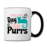 May Your Day Be Full Of Purrs - Contrast Coffee Mug - white/black