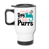 May Your Day Be Full Of Purrs - Travel Mug - white