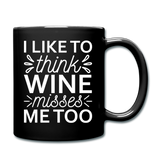 Wine Misses Me Too - White - Full Color Mug - black