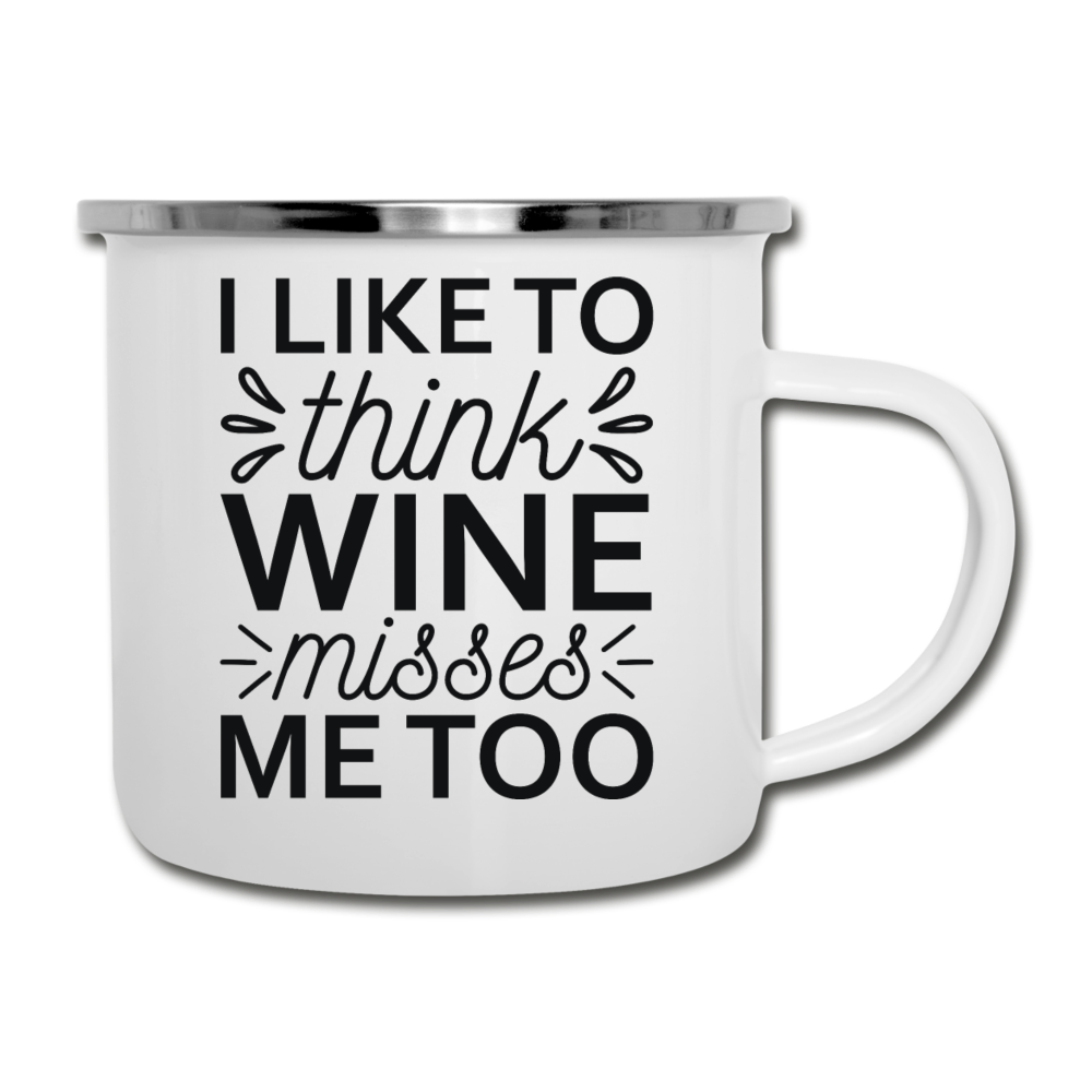 Wine Misses Me Too - Black - Camper Mug - white