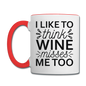 Wine Misses Me Too - Black - Contrast Coffee Mug - white/red