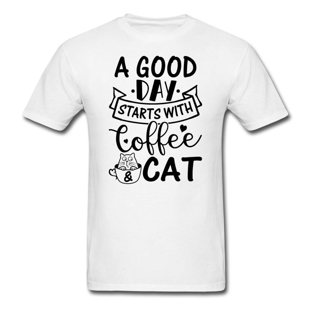 A Good Day - Coffee - Cat - Black - Unisex Classic T-Shirt - white