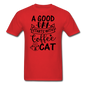 A Good Day - Coffee - Cat - Black - Unisex Classic T-Shirt - red