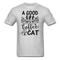 A Good Day - Coffee - Cat - Black - Unisex Classic T-Shirt - heather gray