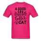 A Good Day - Coffee - Cat - Black - Unisex Classic T-Shirt - fuchsia