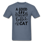 A Good Day - Coffee - Cat - Black - Unisex Classic T-Shirt - denim