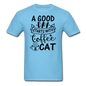 A Good Day - Coffee - Cat - Black - Unisex Classic T-Shirt - aquatic blue