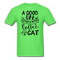 A Good Day - Coffee - Cat - Black - Unisex Classic T-Shirt - kiwi