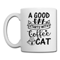 A Good Day - Coffee - Cat - Black - Coffee/Tea Mug - white