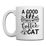 A Good Day - Coffee - Cat - Black - Coffee/Tea Mug - white