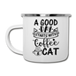 A Good Day - Coffee - Cat - Black - Camper Mug - white