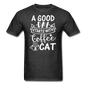 A Good Day - Coffee - Cat - White - Unisex Classic T-Shirt - heather black