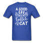 A Good Day - Coffee - Cat - White - Unisex Classic T-Shirt - royal blue